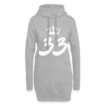 33 Couronne numérique - Sweat-shirt à capuche long Femme - gris chiné - Devant