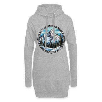 Berge Ski Piste - Hoodie-Kleid - Grau meliert - Vorne