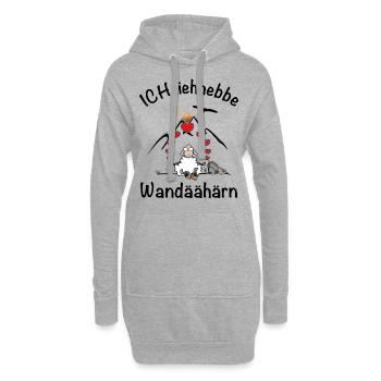 Wandern Schaf lustig geschrieben - Hoodie-Kleid - Grau meliert - Vorne