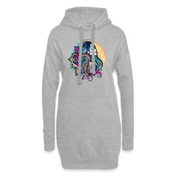 Tattoo Premium Design - Hoodie-Kleid - Grau meliert - Vorne