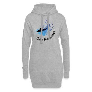 Surfez sur la vague ! - Sweat-shirt à capuche long Femme - gris chiné - Devant