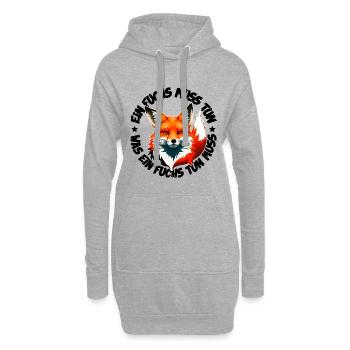 Ein Fuchs muss tun was ein Fuchs tun muss - Hoodie-Kleid - Grau meliert - Vorne