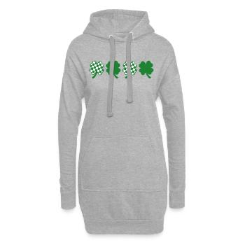 Trèfle Damier Fête Saint Patrick - Sweat-shirt à capuche long Femme - gris chiné - Devant