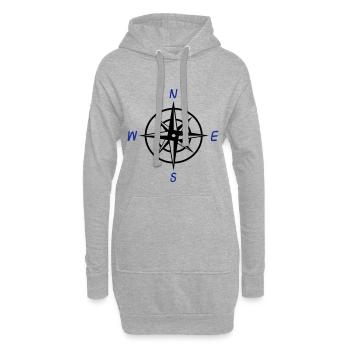 Boussole marin nautique survivant de la côte cadeau - Sweat-shirt à capuche long Femme - gris chiné - Devant