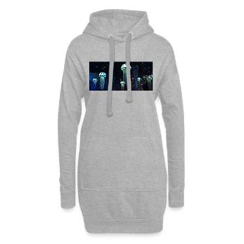 Les méduses immortelles - Sweat-shirt à capuche long Femme - gris chiné - Devant