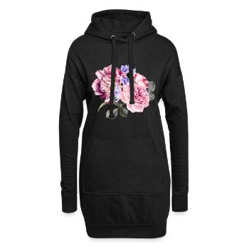 Bunch of flowers - Hoodie Dress - black - Front