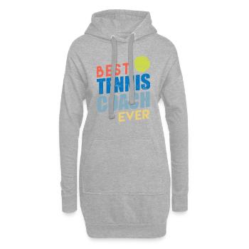 Tennis jeu de tennis entraîneur de tennis amusement - Sweat-shirt à capuche long Femme - gris chiné - Devant