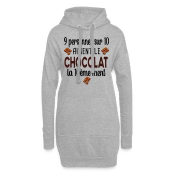 Chocolat Cadeau Humour Gourmand Régime Femme - Sweat-shirt à capuche long Femme - gris chiné - Devant