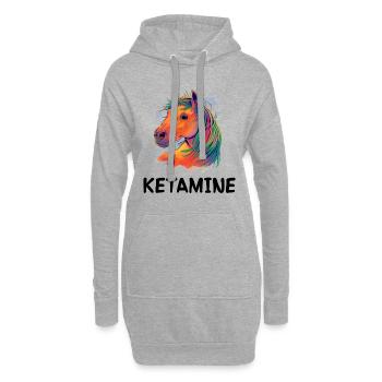 Ketamin Pferd Reiten Mädchen, Das Pony Liebt - Hoodie-Kleid - Grau meliert - Vorne