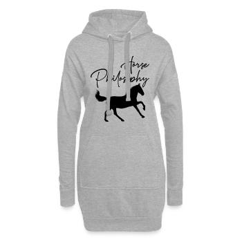 Pferd Philosophie Reiten Tier Western Stil Schwarz - Hoodie-Kleid - Grau meliert - Vorne