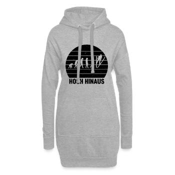 Hoch Hinaus Sonnenhintergrund Skispringen Winter - Hoodie-Kleid - Grau meliert - Vorne
