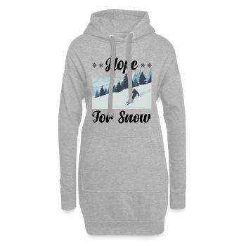 Hoffnung Auf Skispaß Im Schnee - Hoodie-Kleid - Grau meliert - Vorne