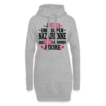 Nazairienne Saint Nazaire Ville Ouest France Femme - Sweat-shirt à capuche long Femme - gris chiné - Devant