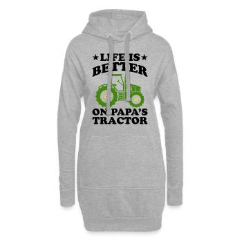 Das Leben Ist Besser Auf Papas Traktor Sohn Und - Hoodie-Kleid - Grau meliert - Vorne