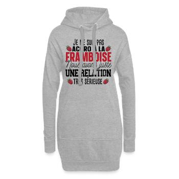 Framboise Fruit Relation Cadeau Humour Rouge - Sweat-shirt à capuche long Femme - gris chiné - Devant