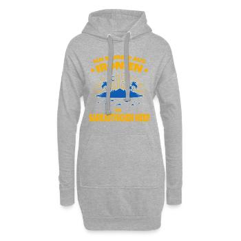 Ich komme aus Ironien im Sarkastischen Meer - Hoodie-Kleid - Grau meliert - Vorne