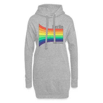 Berlin Regenbogen Stolz Souvenir Mitbringsel - Hoodie-Kleid - Grau meliert - Vorne
