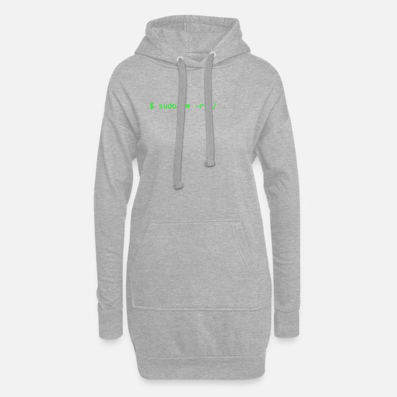 Linux Witz Sudo rm -rf Don't try this at home - Hoodie-Kleid - Grau meliert
