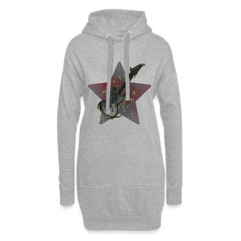 E-Gitarre - Hoodie-Kleid - Grau meliert - Vorne