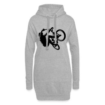BMX-Rad, BMX-Laufrad, cooles BMX, Geschenkidee - Hoodie-Kleid - Grau meliert - Vorne