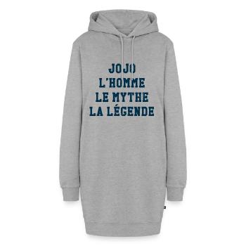 Jojo l'homme le mythe la légende - Sweat-shirt à capuche long Femme - gris chiné - Devant
