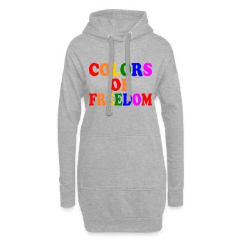 Colors of freedom - Sweat-shirt à capuche long Femme - gris chiné - Devant