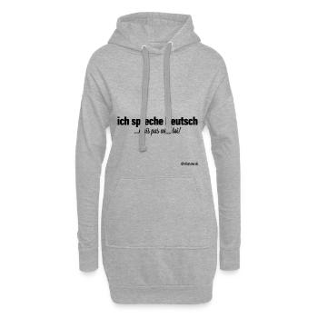 Deutsch - Französisch - Hoodie-Kleid - Grau meliert - Vorne