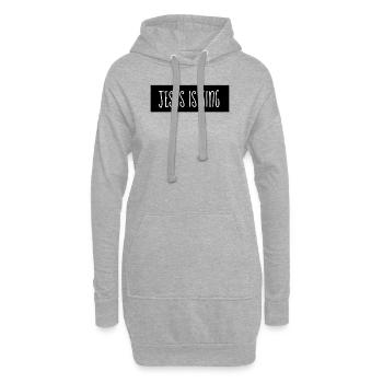 Jésus est roi - Citations chrétiennes - Sweat-shirt à capuche long Femme - gris chiné - Devant