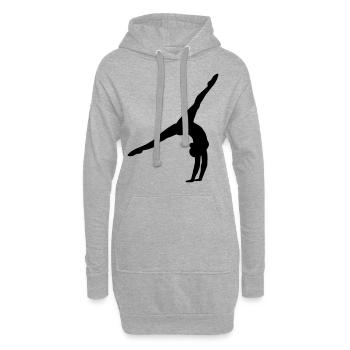 Radschlag Handstand Ballerina Design Geschenk - Hoodie-Kleid - Grau meliert - Vorne