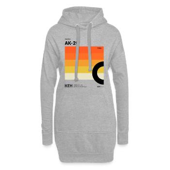 80er Design Kassette Label Motiv Farbverlauf - Hoodie-Kleid - Grau meliert - Vorne