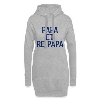 Papa et Re Papa Cadeau Fête des Pères Beau Papa - Sweat-shirt à capuche long Femme - gris chiné - Devant