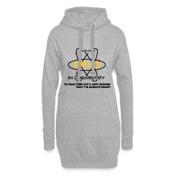 Doctor Chemistry PhD Idée Cadeau Chimiste Diplômé - Sweat-shirt à capuche long Femme - gris chiné - Devant