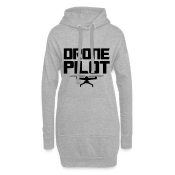 Drone Pilot Noir - Sweat-shirt à capuche long Femme - gris chiné - Devant