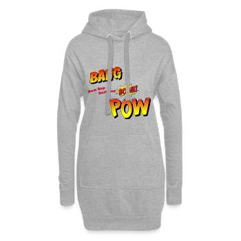 Bang Boom Pow - Comic - Hoodie Dress - heather grey - Front