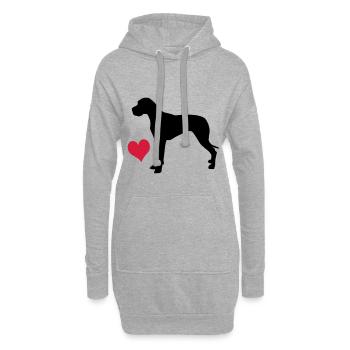 Deutsche Dogge - Sweat-shirt à capuche long Femme - gris chiné - Devant