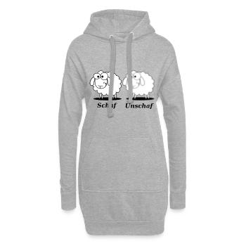 Schaf Unschaf lustiges - Hoodie-Kleid - Grau meliert - Vorne