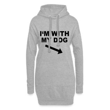 Chien - Sweat-shirt à capuche long Femme - gris chiné - Devant