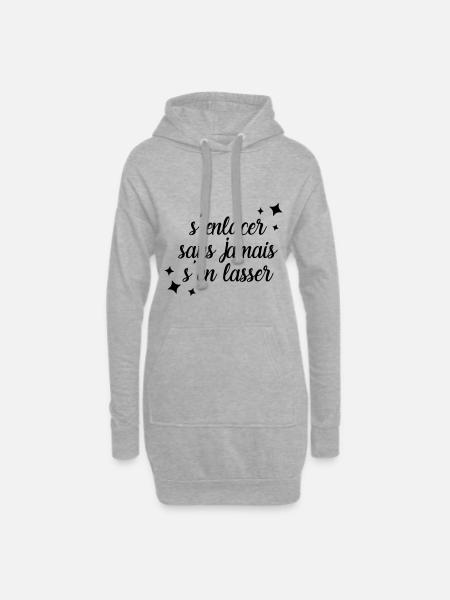 Umarmen, ohne jemals gelangweilt zu werden - Hoodie-Kleid - Grau meliert