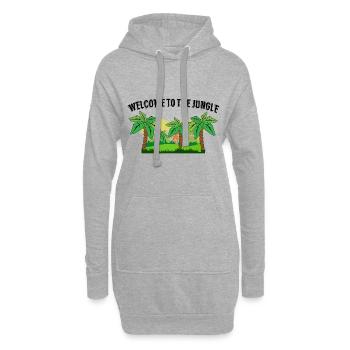 Bienvenue dans la jungle - Sweat-shirt à capuche long Femme - gris chiné - Devant