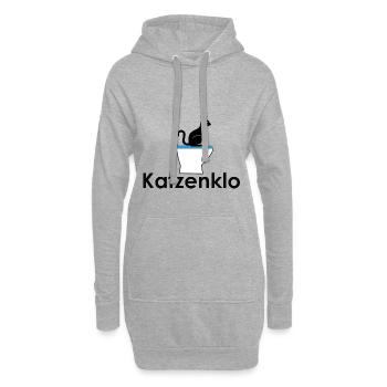 Katzenklo Blau mit Schrift - Hoodie-Kleid - Grau meliert - Vorne