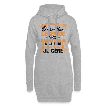 Une Légende Et Un Basketteur - Sweat-shirt à capuche long Femme - gris chiné - Devant