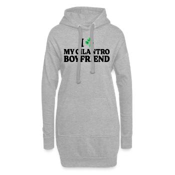 Humour Adore La Coriandre J'aime La Coriandre - Sweat-shirt à capuche long Femme - gris chiné - Devant