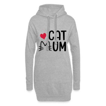 Chat - Sweat-shirt à capuche long Femme - gris chiné - Devant