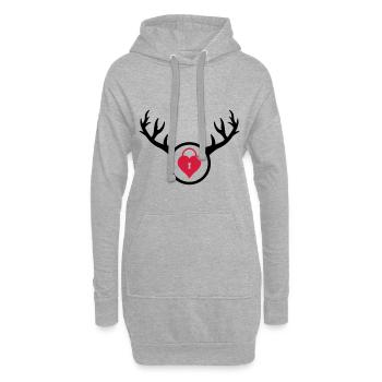Cocu - Le cadeau d'anniversaire de l'homme à cornes - Sweat-shirt à capuche long Femme - gris chiné - Devant