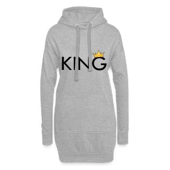 KING mit Krone - Hoodie-Kleid - Grau meliert - Vorne