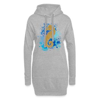 Seepferd | Seepferdchen | Hippocampus - Hoodie-Kleid - Grau meliert - Vorne