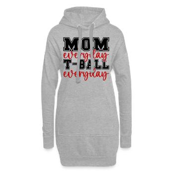 Maman T-Ball Tous les jours Parent T-Ball Maman - Sweat-shirt à capuche long Femme - gris chiné - Devant
