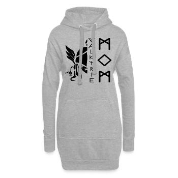 Frau Mythologie Wikingermutter Walküre - Hoodie-Kleid - Grau meliert - Vorne