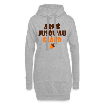 Bewaffnet bis zur Eichel Humor Französischer Ausdruck - Hoodie-Kleid - Grau meliert - Vorne