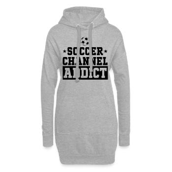 Fan Foot liebt es, Fußball zu schauen - Hoodie-Kleid - Grau meliert - Vorne